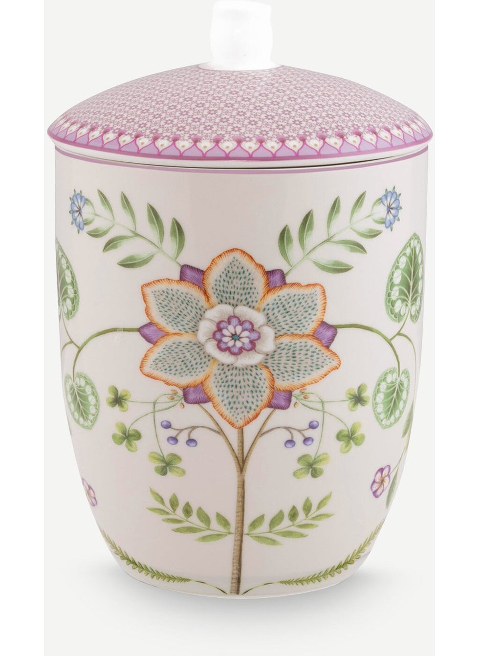 Pip Studio - Lily & Lotus Purple Porcelain Storage Box 1500 ml - Image 1