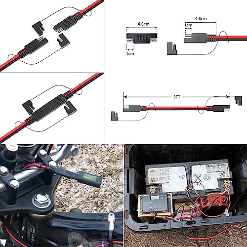 ELFCULB 3FT SAE Extension Cable - 3/6/10/20/35/50FT Quick Disconnect Wire Harness with SAE Connector for Automotive, RV, Solar Panel - Image 5