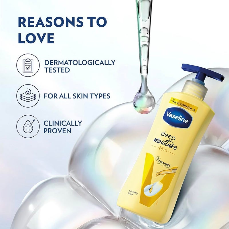 Vaseline Deep Moisture Body Lotion |For Dry Skin | Cushion Soft Skin| With Ceramides Hyaluron Moisture Fillers 400ml - Image 5