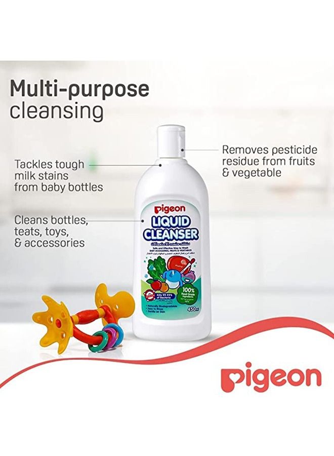 pigeon All Purpose Baby Liquid Cleanser 0+ Month 450ml Pack of 2 - Image 5
