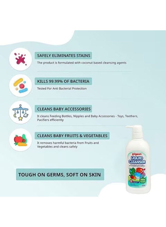 pigeon All Purpose Baby Liquid Cleanser 0+ Month 450ml Pack of 2 - Image 3