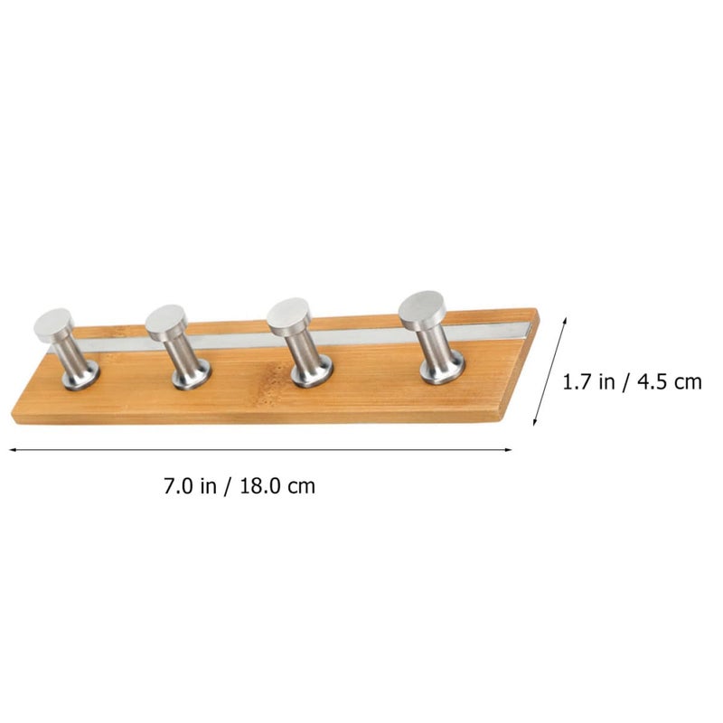 Wall Mount Rail Rack With 4 Heavy Duty Hooks For Bathroom Shower Kitchen Storage - Image 3
