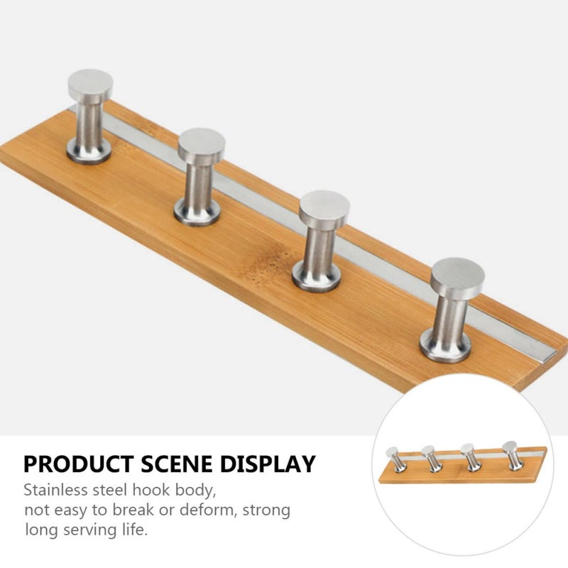 Wall Mount Rail Rack With 4 Heavy Duty Hooks For Bathroom Shower Kitchen Storage - Image 4