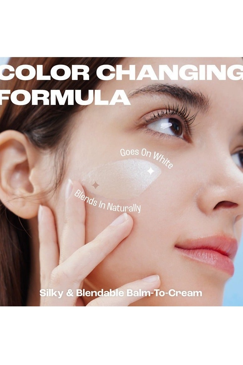 Blanc Cover Cream Stick V White - Korean Colour Changing Foundation Stick with Volufilin - Medium to Full Coverage Dewy Finish Base Makeup - Double Ended with Removable Brush - Image 3