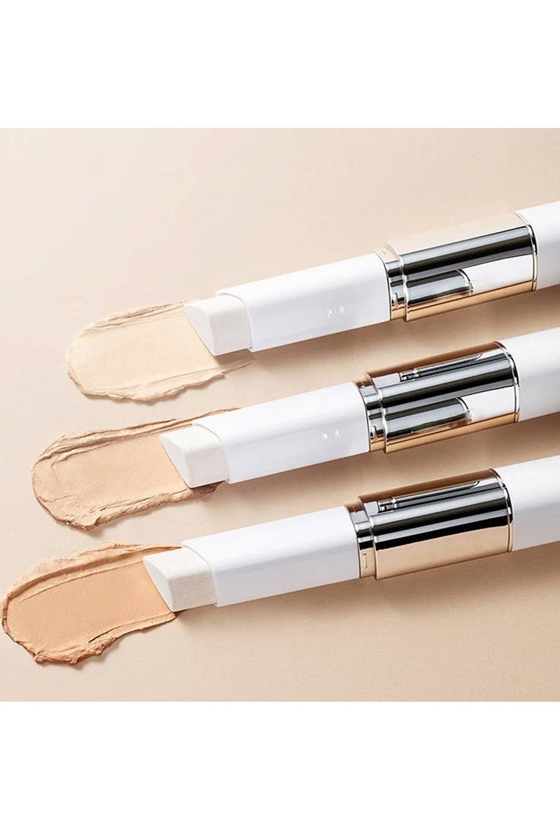 Blanc Cover Cream Stick V White - Korean Colour Changing Foundation Stick with Volufilin - Medium to Full Coverage Dewy Finish Base Makeup - Double Ended with Removable Brush - Image 2