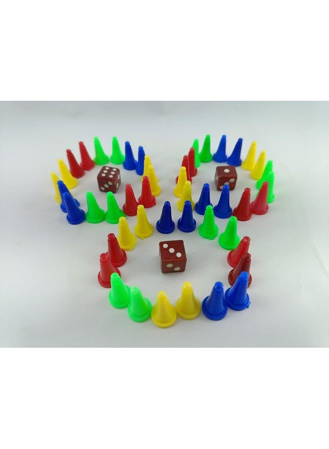 advancedestore Pack of 3 Ludo DICE and Token Set/Ludo GOTI Standard Size (Multicolor) for Ludo Snake and Ladder Or Board Game Party & Fun Game Board Game Accessories || - Image 2
