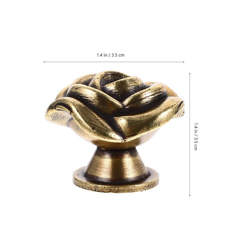 Vintage Rose Drawer Knobs 35mm Metal Cabinet Pull Handles 2pcs for Kitchen Closet Wardrobe - Image 3