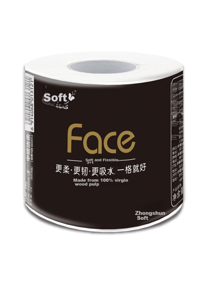 Clean And Soft Jierou, Core Roll Toilet Paper, Black Face Series, 4-ply 180g 10 Rolls, Bj095-10, Single Pack - Image 4