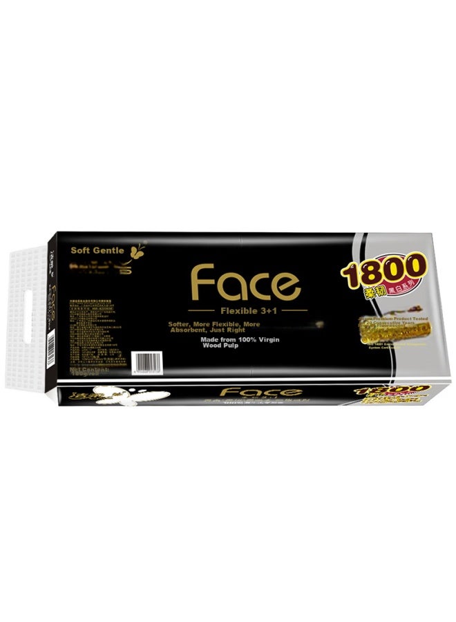 Clean And Soft Jierou, Core Roll Toilet Paper, Black Face Series, 4-ply 180g 10 Rolls, Bj095-10, Single Pack - Image 3