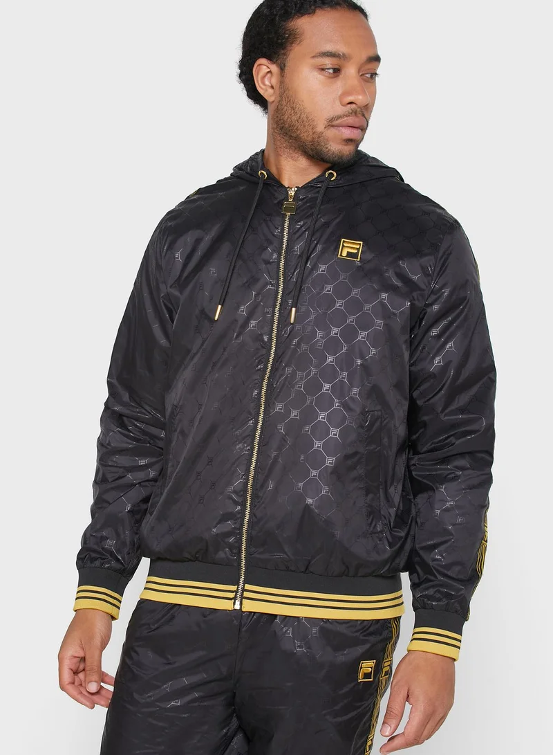 FILA Dublin Patterned Woven Taped Hooded Track Jacket