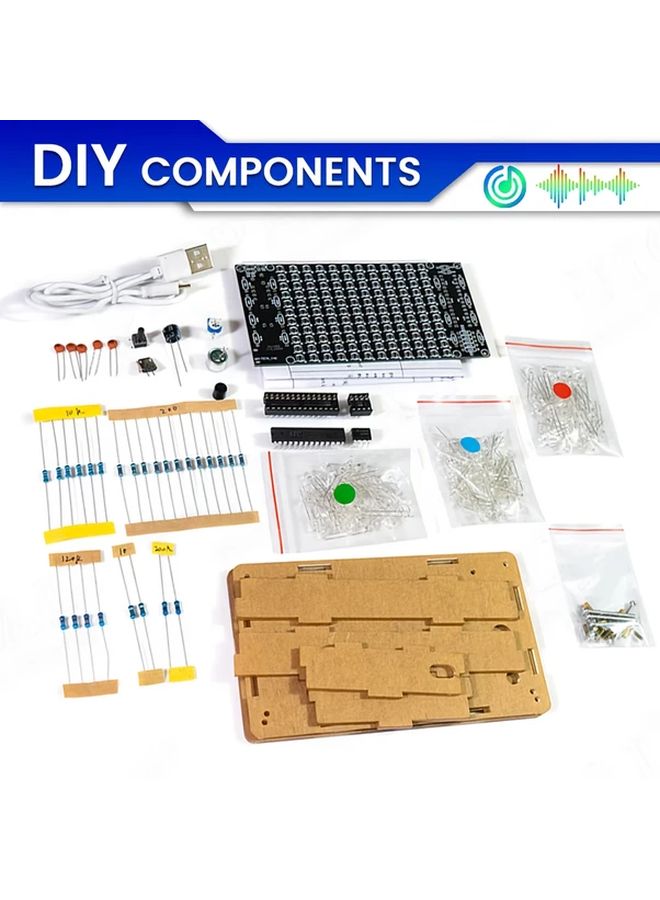 DIY Sound Control LED Music Electronic Kit USB Powered Audio Frequency Display PCB Soldering Project SET - Image 1