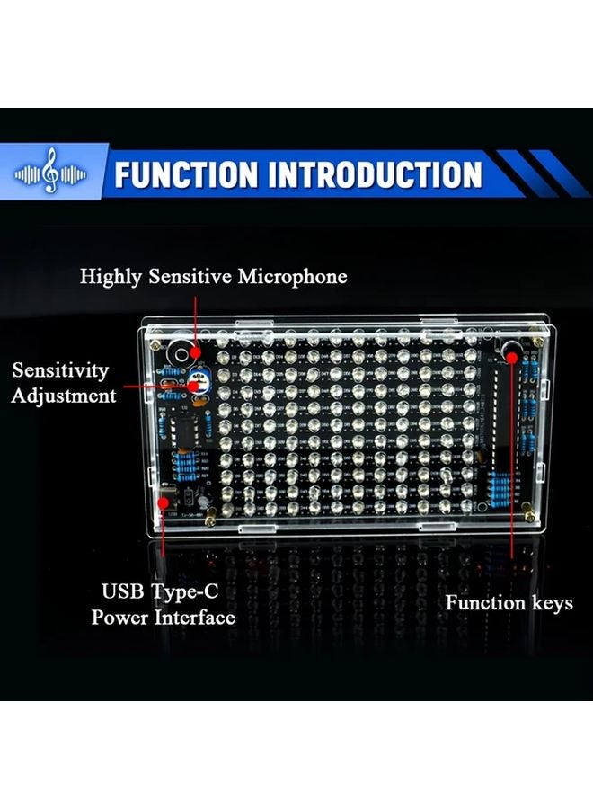 DIY Sound Control LED Music Electronic Kit USB Powered Audio Frequency Display PCB Soldering Project SET - Image 4