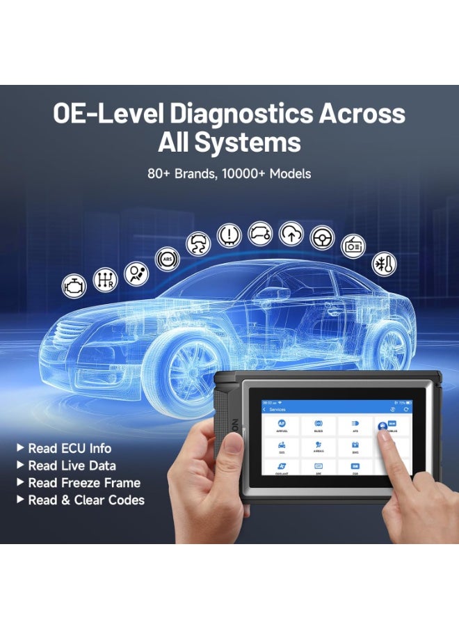 Topdon - TOPDON ArtiDiag800 BT 2 Car Diagnostic Tool with all systems diagnosis, OBD2 scanner with 28 Maintenance Services:Oil Reset/EPB/SAS/TPMS/DPF,Wireless Diagnostic Scanner, AutoVIN, Free Lifetime Upgrade. - Image 1
