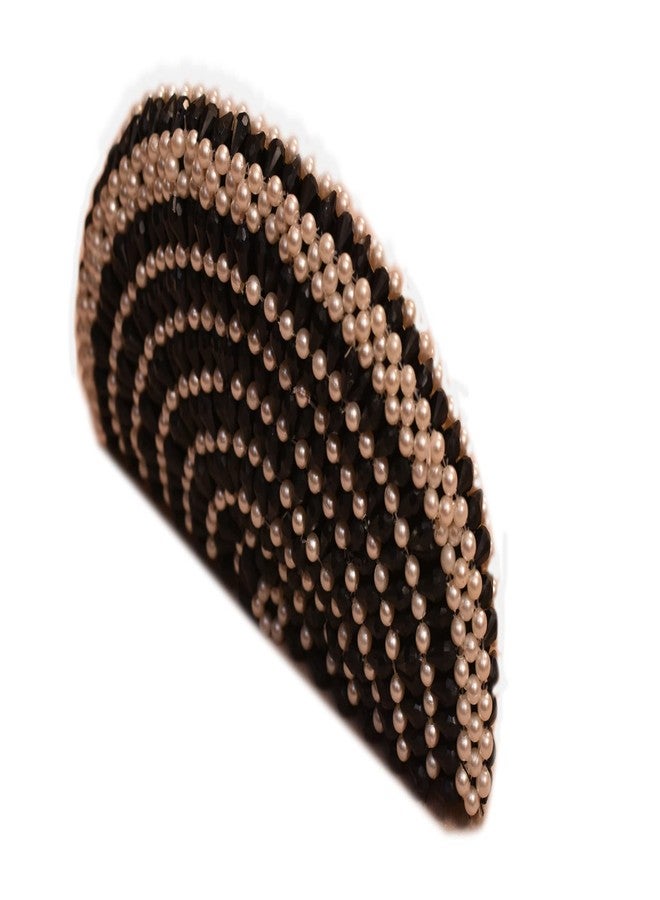 rdassociates Handmade Crystal Beads Clutch Bag Hand Clutch for Women | Black (Pack of 1) - Image 2