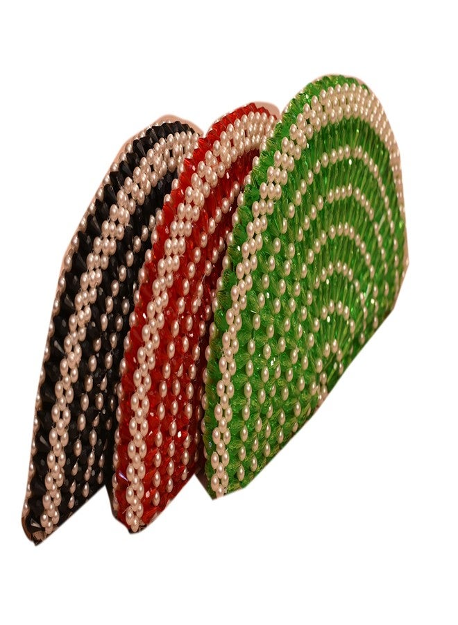 rdassociates Handmade Crystal Beads Clutch Bag Hand Clutch for Women | Black (Pack of 1) - Image 4