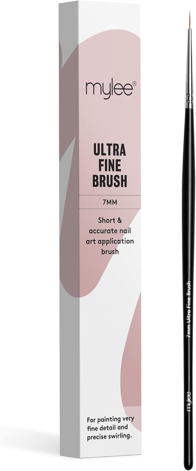 Mylee Brush For Gel Nail Art Polish Application 7 Designs Oval Angled Ombre Fine Professional Quality Manicure Painting Tool Liner Drawing Pen for Home Salon Use