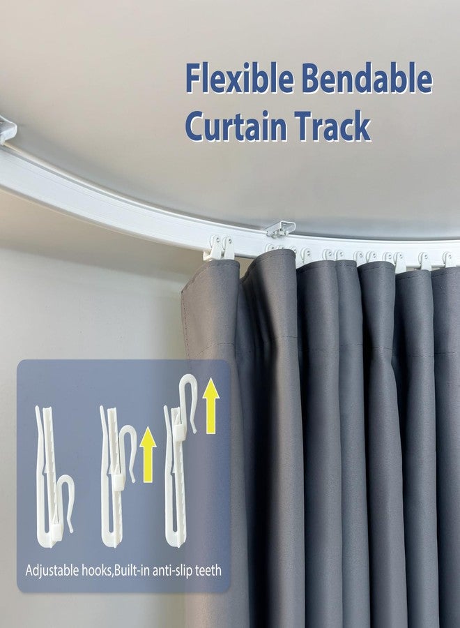 Cbsroro Room Divider Ceiling Mounted Curtains Track Sets Extra Wide Blackout Curtain Flexible Tracks for Bedroom Privacy Partition Separator, 1 Panel Grey Drape and White Rail, W10xH8ft - Image 5
