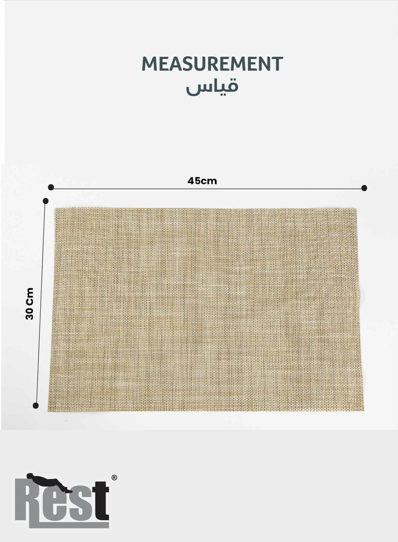 REST Placemats Set of 6 Heat Resistant Place Mats Washable PVC Table Mats Woven Vinyl Plastic Placemats for Dining Table Non-Slip Stain Resistant Kitchen Table Placemats Easy to Clean Grey - Image 4