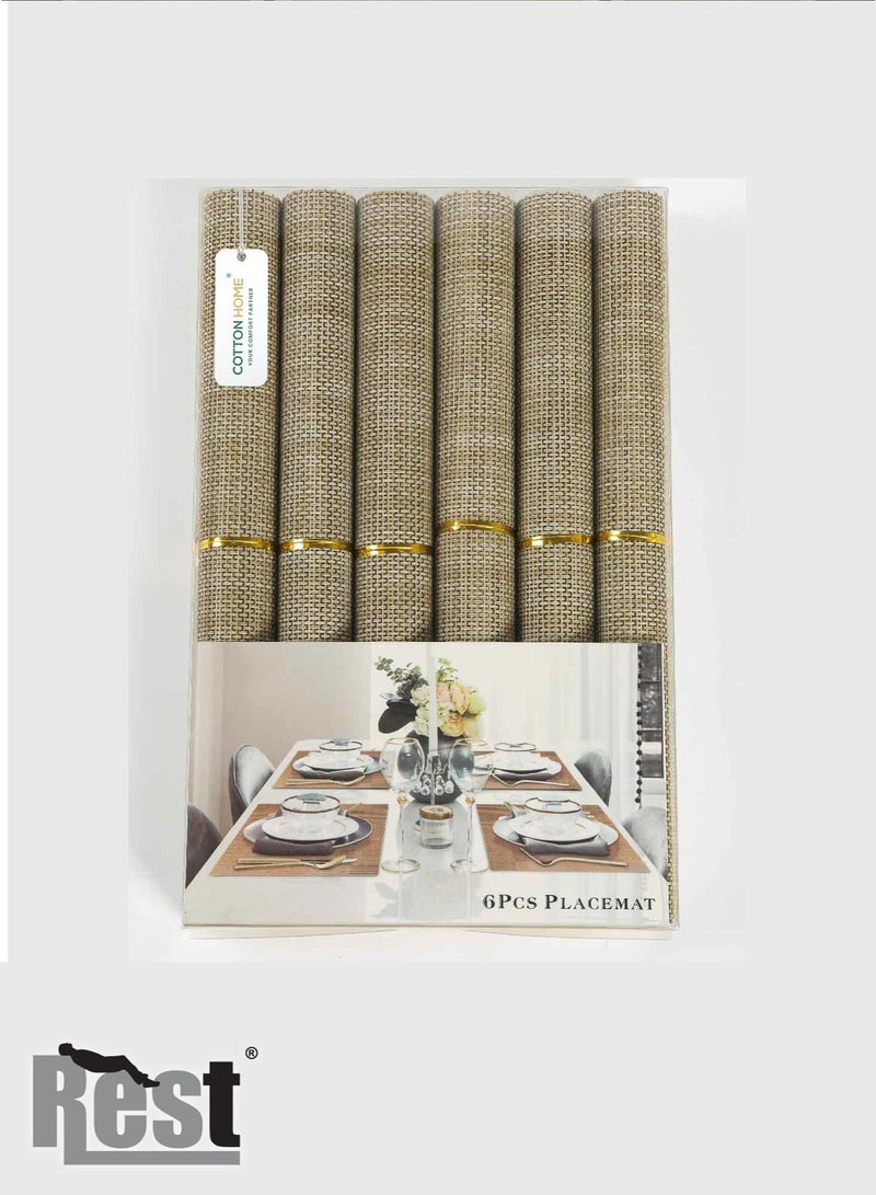 REST Placemats Set of 6 Heat Resistant Place Mats Washable PVC Table Mats Woven Vinyl Plastic Placemats for Dining Table Non-Slip Stain Resistant Kitchen Table Placemats Easy to Clean Grey - Image 5