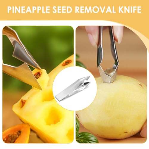 VILPKWMP 4 Pcs Pineapple Eye Remover Tool Set, Stainless Steel Pineapple Peeler and V-Shape Pineapple Cutter Knife, Multifunction Pineapple Tool for Kitchen, Fruit Store, or Home Use - Image 5