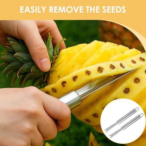 VILPKWMP 4 Pcs Pineapple Eye Remover Tool Set, Stainless Steel Pineapple Peeler and V-Shape Pineapple Cutter Knife, Multifunction Pineapple Tool for Kitchen, Fruit Store, or Home Use - Image 4