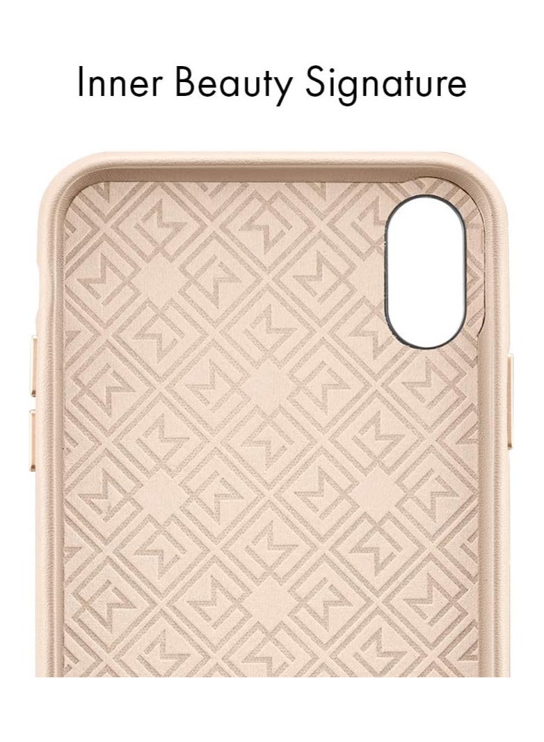 Spigen Spigen La Manon Calin designed for iPhone X case and iPhone XS case cover Premium PU Leather - Pale Pink  - Image 3