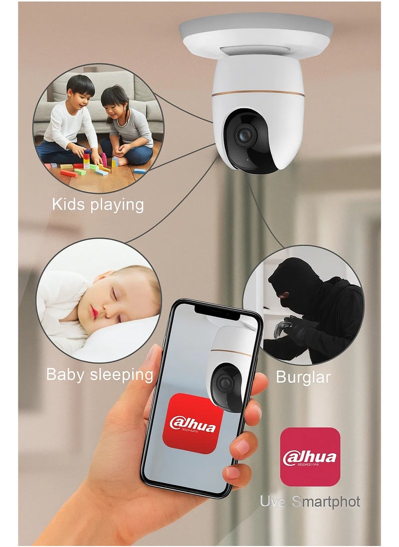 داهوا كاميرا مراقبة wifi 3MP, Ai, تدور 360درجة ، تتبع ذكي ، التكلم و الاستماع منها ، انذار سرقة ، تابع املاكك من الموبايل  - Image 4