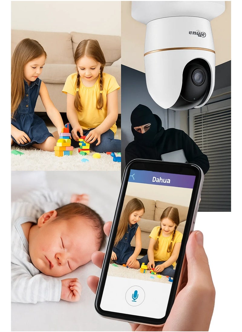 داهوا كاميرا مراقبة wifi 3MP, Ai, تدور 360درجة ، تتبع ذكي ، التكلم و الاستماع منها ، انذار سرقة ، تابع املاكك من الموبايل  - Image 2