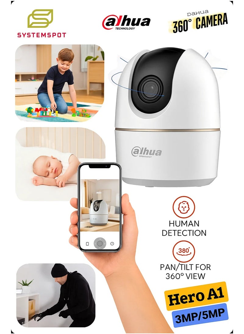 داهوا كاميرا مراقبة wifi 3MP, Ai, تدور 360درجة ، تتبع ذكي ، التكلم و الاستماع منها ، انذار سرقة ، تابع املاكك من الموبايل  - Image 5