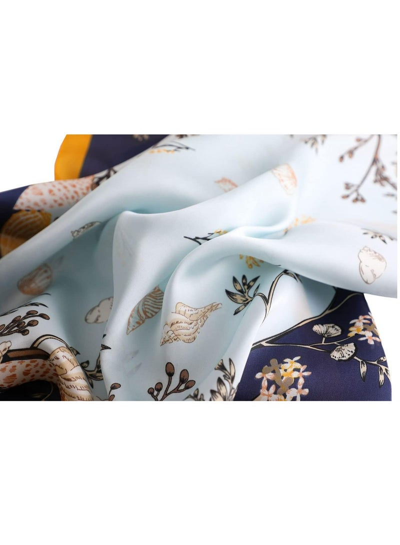 Oasisgalore 2 Pcs 27 Inch Satin Hijab Bandanas for Women, Silk-Like Square Scarves - Image 4
