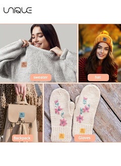 Unique 45 Pcs PU Leather Handmade Label, Colorful Handmade Tags for Crochet Items Handmade Clothing Labels Embellishments Knit Embossed Tag with Holes for DIY Crafts Sewing Jeans Bag Shoes Hat (9 Color)  - Image 3