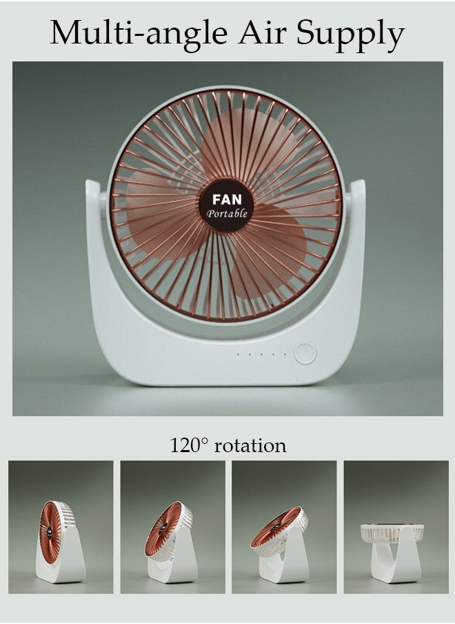 DUNISO Desk Fan 120° Adjustment USB Fan Portable Tabletop Fan with Fast Charge and 3 Speed Regulation, Low Noise Bracker Fan for Home, Office, Travel, Camping, Outdoor, Indoor Fan  - Image 2