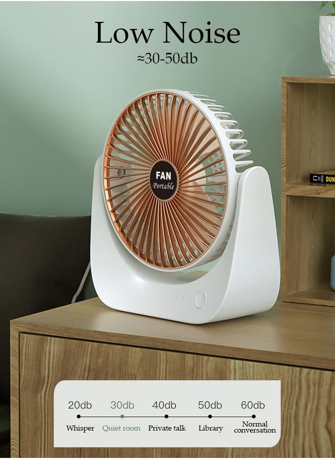 DUNISO Desk Fan 120° Adjustment USB Fan Portable Tabletop Fan with Fast Charge and 3 Speed Regulation, Low Noise Bracker Fan for Home, Office, Travel, Camping, Outdoor, Indoor Fan  - Image 5