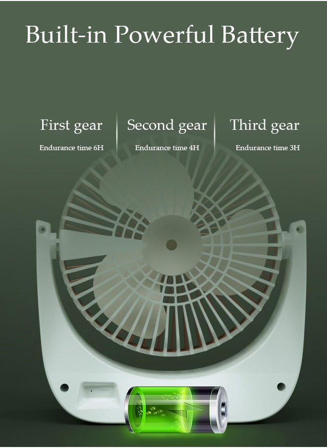 DUNISO Desk Fan 120° Adjustment USB Fan Portable Tabletop Fan with Fast Charge and 3 Speed Regulation, Low Noise Bracker Fan for Home, Office, Travel, Camping, Outdoor, Indoor Fan  - Image 3