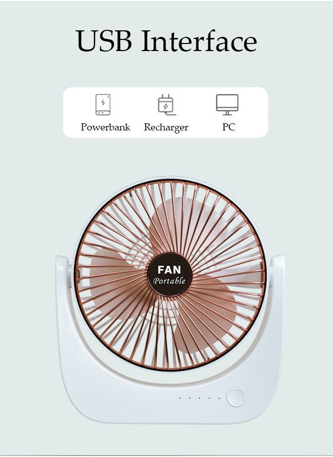 DUNISO Desk Fan 120° Adjustment USB Fan Portable Tabletop Fan with Fast Charge and 3 Speed Regulation, Low Noise Bracker Fan for Home, Office, Travel, Camping, Outdoor, Indoor Fan  - Image 4