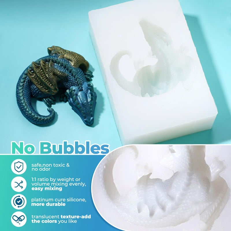LET'S RESIN Silicone Mold Making Kit Liquid Silicone Rubber 140oz/1 Gallon Translucent Clear Mold Making Silicone-Mixing Ratio 1:1-Molding Silicone for Resin Molds,Silicone Molds Maker DIY Making - Image 4