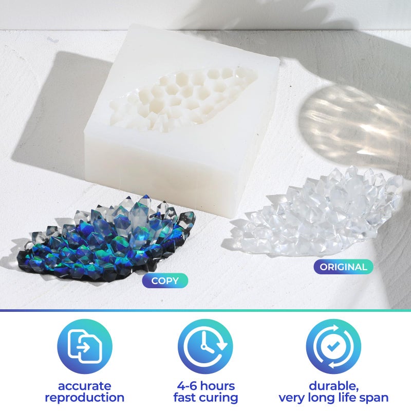 LET'S RESIN Silicone Mold Making Kit Liquid Silicone Rubber 140oz/1 Gallon Translucent Clear Mold Making Silicone-Mixing Ratio 1:1-Molding Silicone for Resin Molds,Silicone Molds Maker DIY Making - Image 2