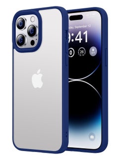 Generic Compatible with iPhone 15 pro max Clear Case Shockproof PC Soft Silicone [Anti-Yellowing] TPU Bumper Protective Cover (blue)  - Image 1