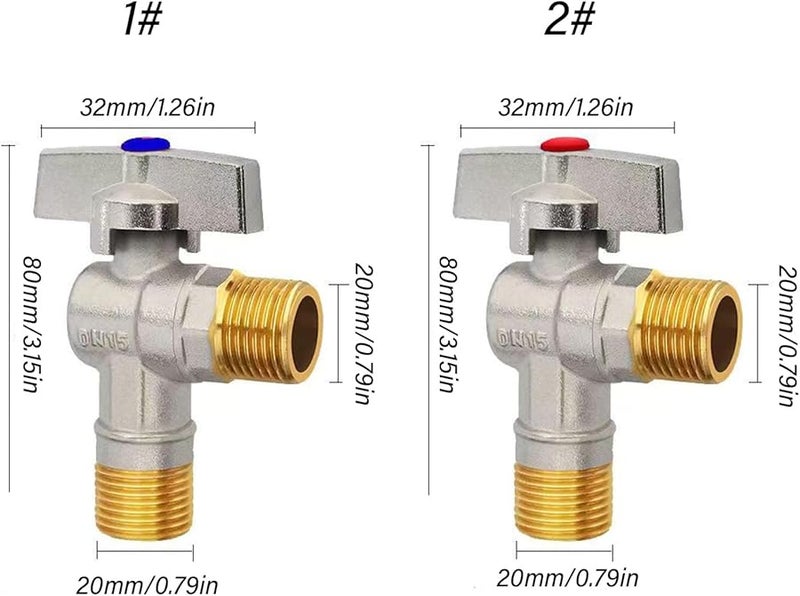Angle Stop Valve Water Shut Off Control For Hot And Cold Bathroom Sink A Color - Image 4