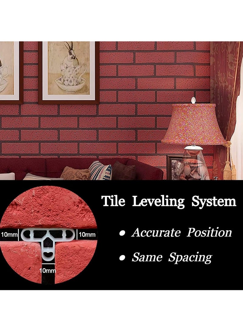 200 Pcs Tile Spacers, 10mm T-Shape Floor Tile, Removable Tiles Spacer for DIY Paving Tiling Wall, Garden, Red Bricks, Patio Slabs - Improve Installation Speed and Accuracy - Image 2