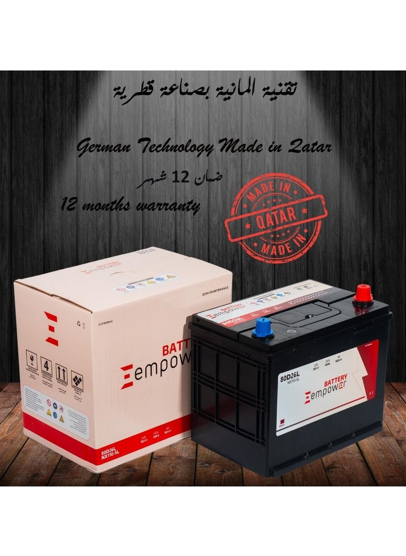 Generic 12 Months Warranty EmPower Battery 200Ah 12V 210H52R N200 German Technology made in Qatar  - Image 2