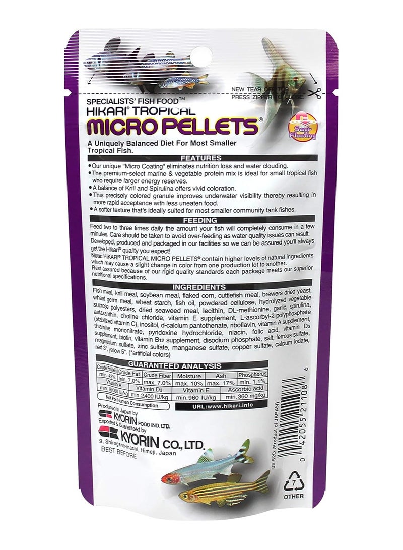Hikari Tropical Micro Pellets Brown 45grams  - Image 2