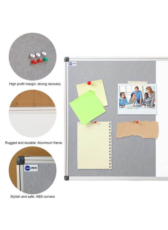 NEWPUTE New PUTE White Board and Cork Board Combo - 36 x 24 Inches Large Dry Erase Whiteboard and Bulletin Board, Magnetic Wall Pin Display Board for Home, Classroom & Office, 24"x36" Grey - Image 5