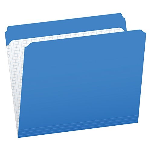 Pendaflex Color File Folders with Interior Grid, Letter Size, Blue, Straight Cut, 100/BX (R152 BLU) - Image 4
