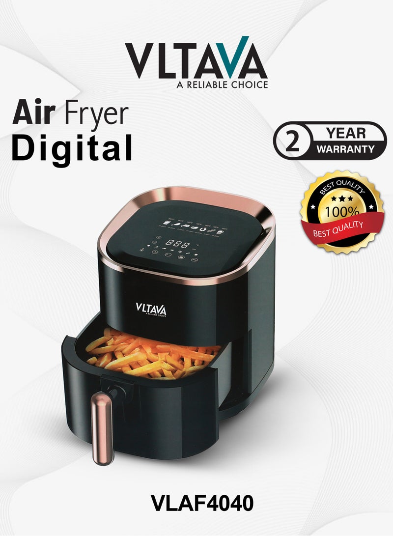فلتافا مقلاة هوائية رقمية من فلتافا مع تحكم في درجة الحرارة قابل للتعديل، 3.5 لتر، 1200 وات، أسود، VLAF4040 - Image 1