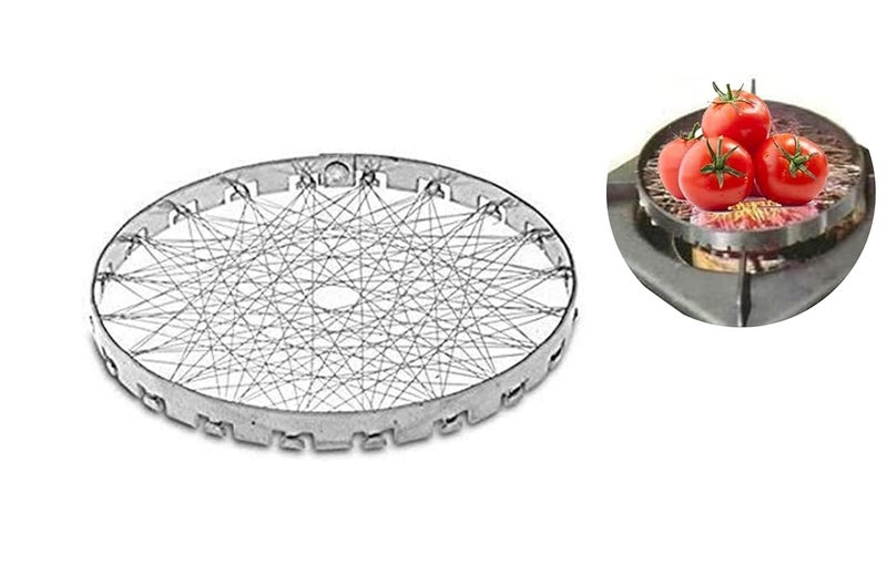 Ervio Stainless Steel Gas Stove Tandoor Grill Jali | Chhota Tandoor BBQ Mesh for Roasting, Roti, Kabab, Papad | LPG Gas Saver Roaster | Rust-Free & Durable - Image 2