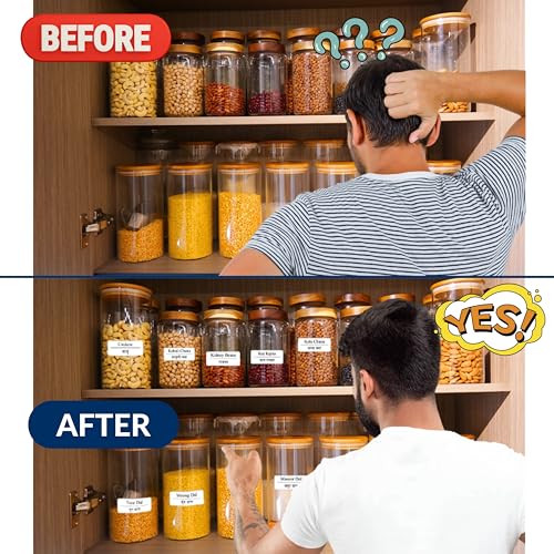 11 Strokes Printed Label Stickers for Kitchen Jars -Waterproof, pre-Printed Stickers for Kitchen Containers, Bottles, & Pantry Organization-Label Maker for Kitchen Jars, Labels for Kitchen containers - Image 4