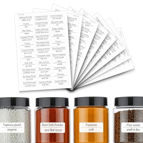 11 Strokes Printed Label Stickers for Kitchen Jars -Waterproof, pre-Printed Stickers for Kitchen Containers, Bottles, & Pantry Organization-Label Maker for Kitchen Jars, Labels for Kitchen containers - Image 1