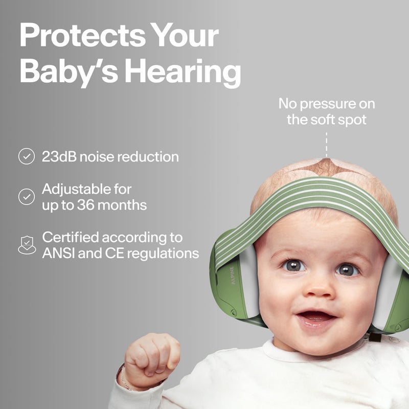ALPINE HEARING PROTECTION حماية أذن ألباين مافي للأطفال والرضع حتى 36 شهرًا - معتمد من CE و ANSI - سماعات أذن لتقليل الضوضاء - سماعات مريحة للأطفال ضد تلف السمع وتحسين النوم - أسود - Image 2