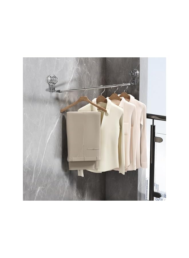 PROMASS Bathroom towel rack, non-fixed thickened stainless steel bathroom wall rack, bathroom and kitchen wall rack that can rotate on both sides and stretch in the middle. (50cm) - Image 4